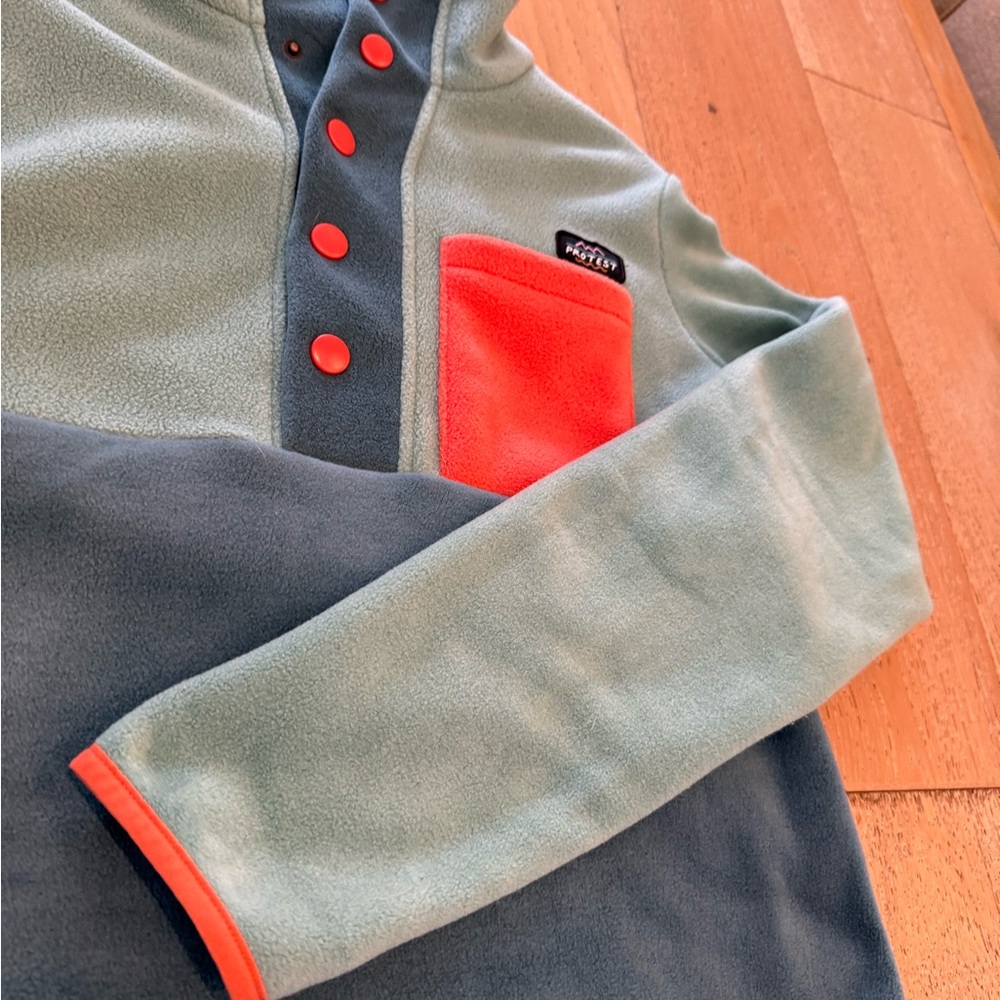 Women's Teal and Coral Ski Jacket - Picture 5 of 7